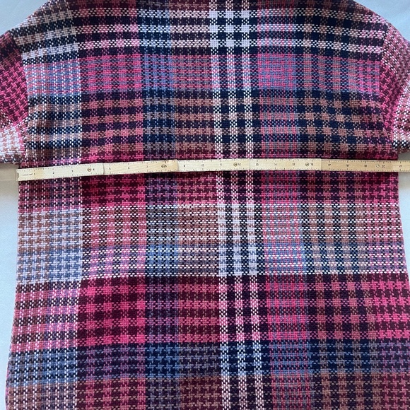 NEW Rachel Zoe Tweed Plaid Casual Pink‎ Career Wool Blend Collared Coat Jacket - Picture 9 of 9